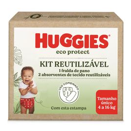 Kit Fralda Reutilizável HUGGIES Eco Protect Vermelha