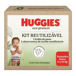 Kit Fralda Reutilizável HUGGIES Eco Protect Listrada