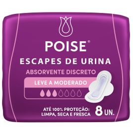 Absorvente para Escapes de Urina Poise Discreto Moderado 8un