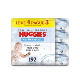 Lenços Umedecidos Huggies Recém-Nascido Sem Fragrância 4x48 Un
